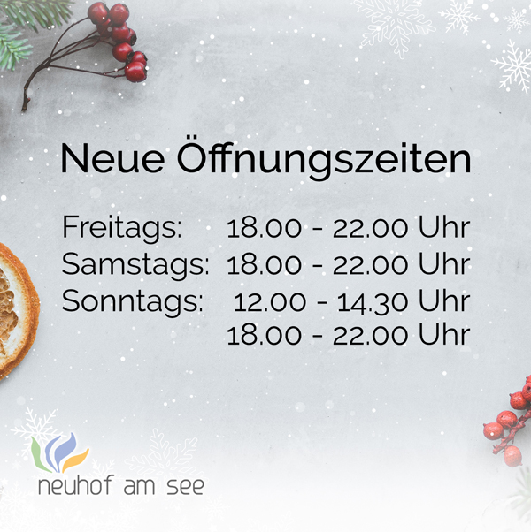 Neuhof am See – neue Öffnungszeiten